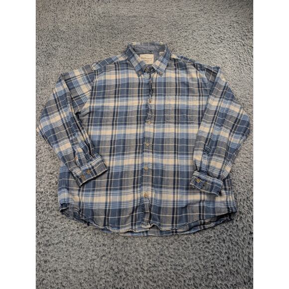 Weatherproof Vintage Shirt Men Extra Large Blue Flannel Lumberjack Button Down - Picture 1 of 6